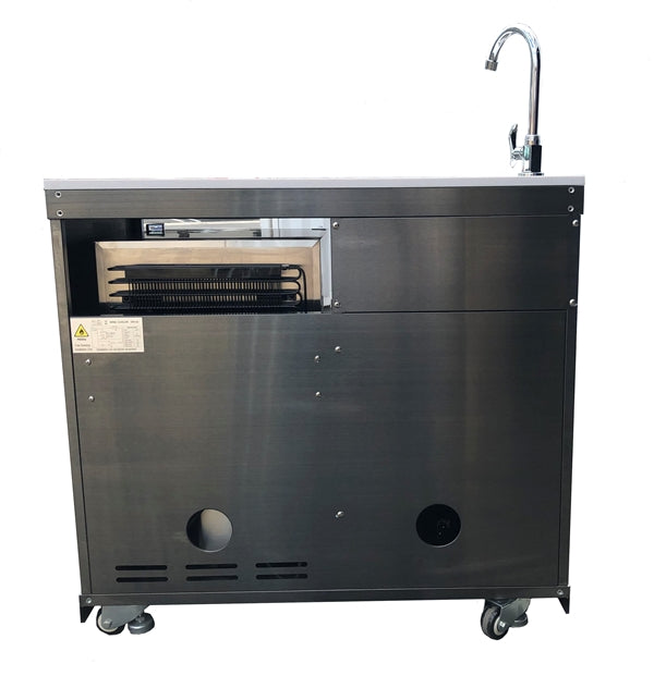 Mont Alpi Beverage Center with Outdoor Fridge and Sink, Black Stainless Steel - MASF-BSS