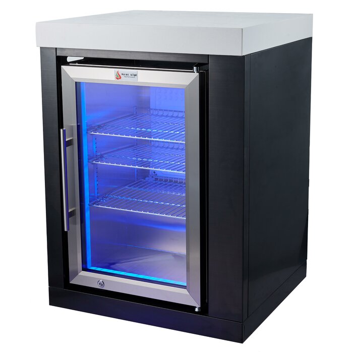 Mont Alpi Black Stainless Steel Fridge Cabinet MASFM-BSS