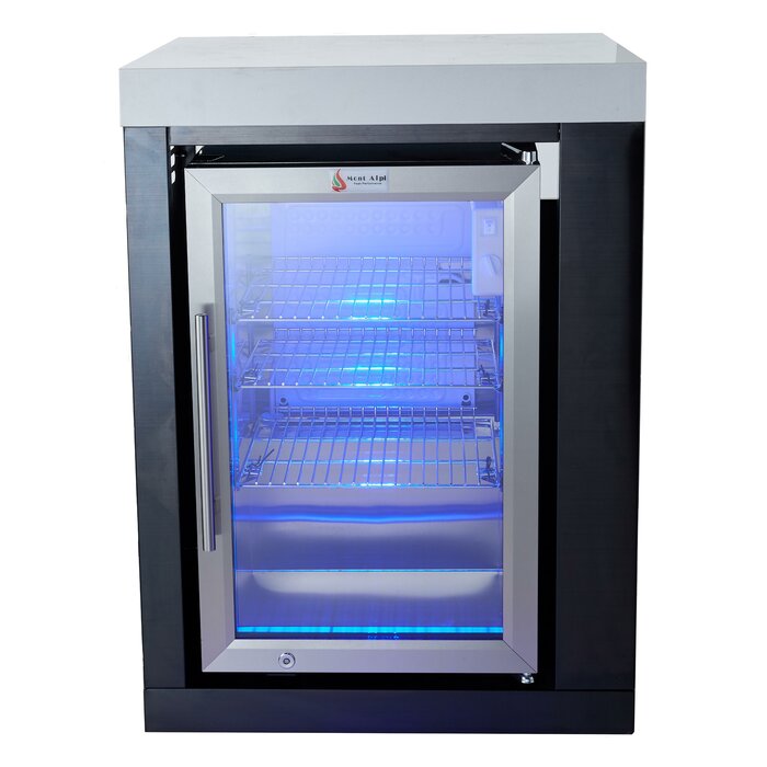 Mont Alpi Black Stainless Steel Fridge Cabinet MASFM-BSS