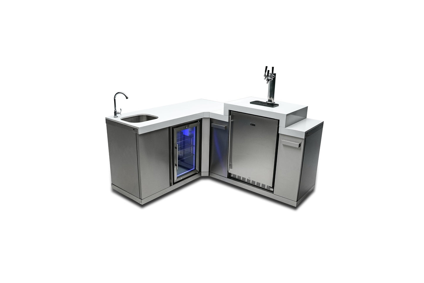 Mont Alpi L-Shaped Beverage Center with Kegerator