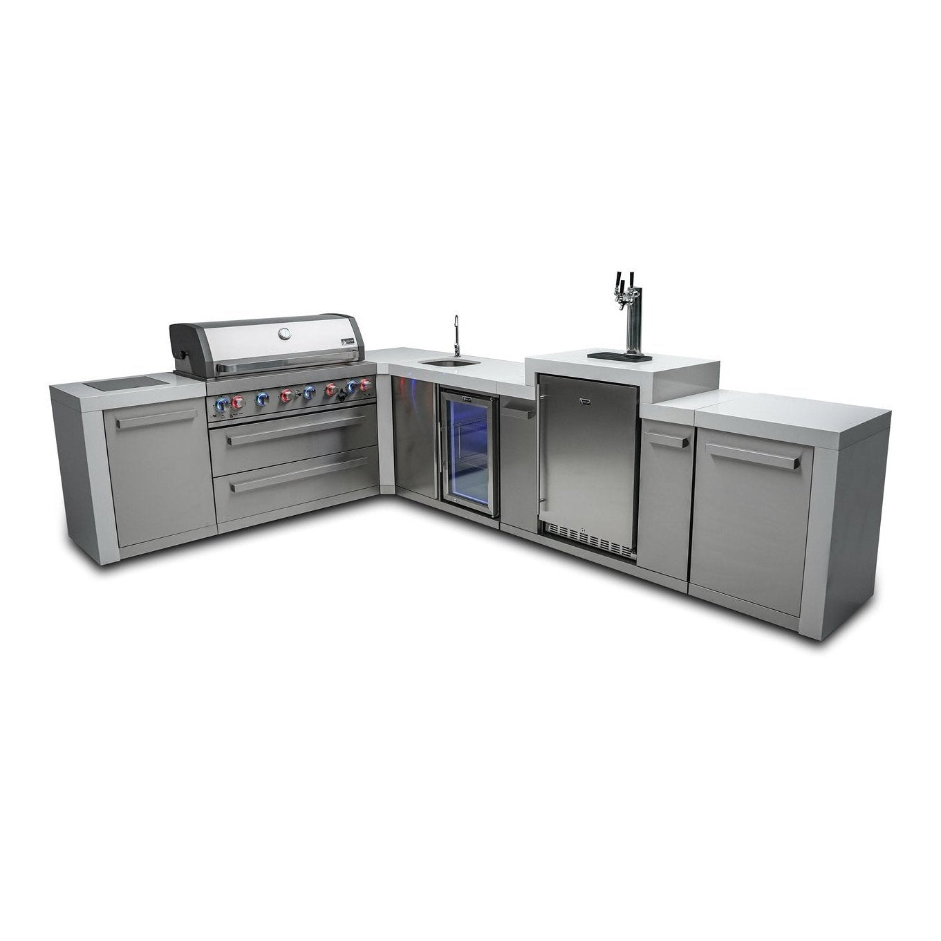 Mont Alpi 805 L-Shaped Deluxe Island with Kegerator and Beverage Center