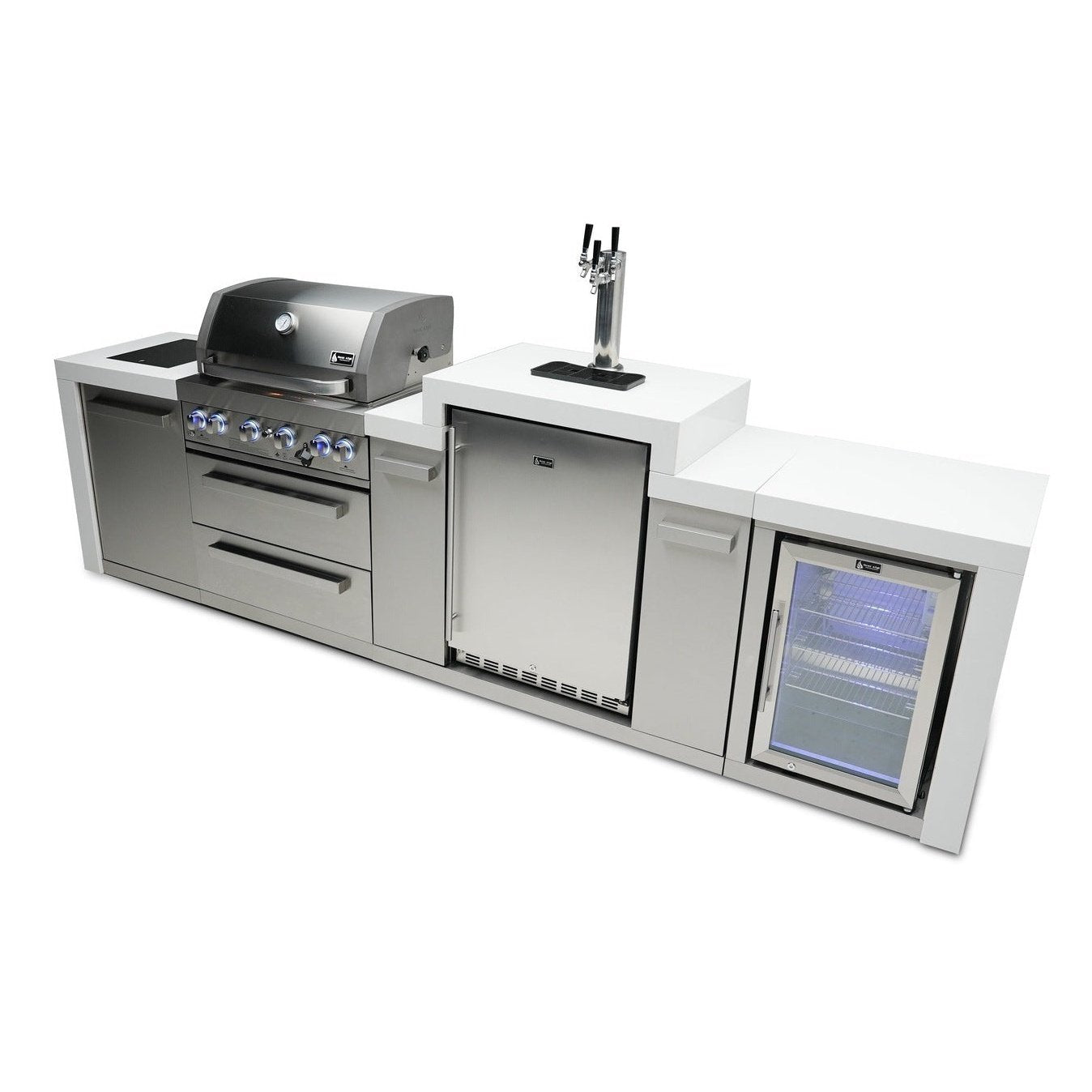 Mont Alpi 400 Deluxe Island with a Kegerator and Fridge Cabinet