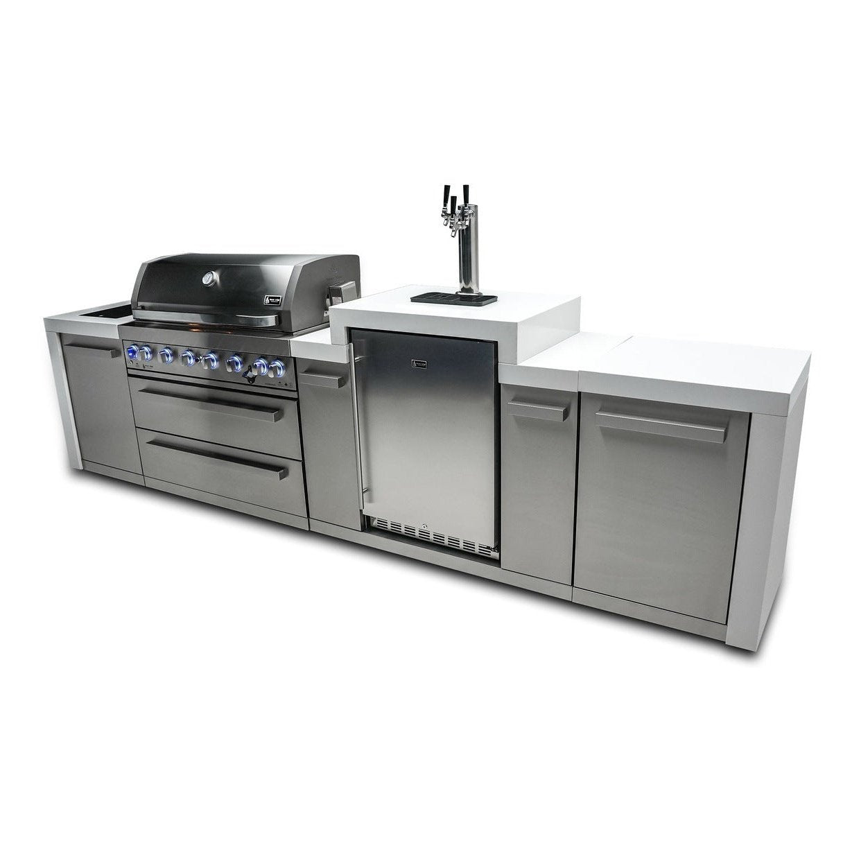 Mont Alpi 805 11-Foot Deluxe Island with Six-Burner Grill and Kegerator