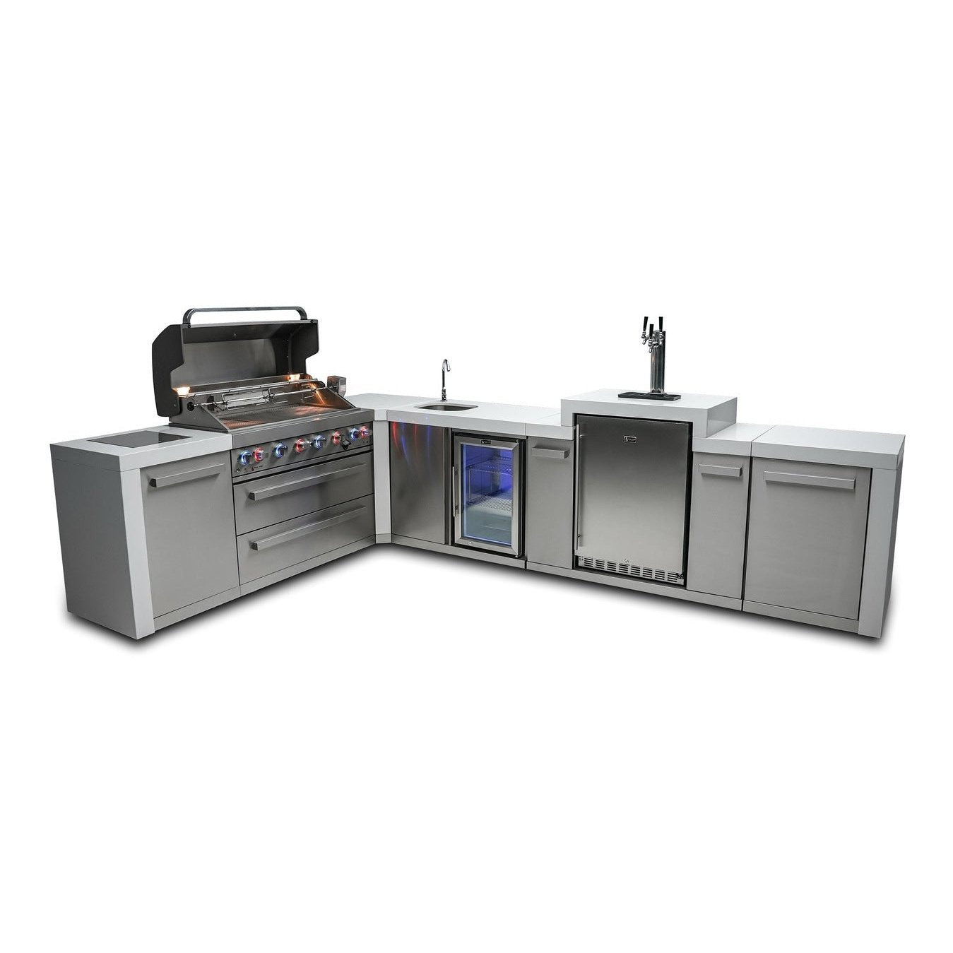 Mont Alpi 805 L-Shaped Deluxe Island with Kegerator and Beverage Center