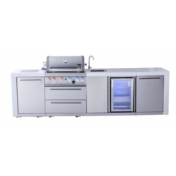 Mont Alpi 400 BBQ Deluxe Island with Gas Grill, Beverage Center and Sink - MAi400-DBEV