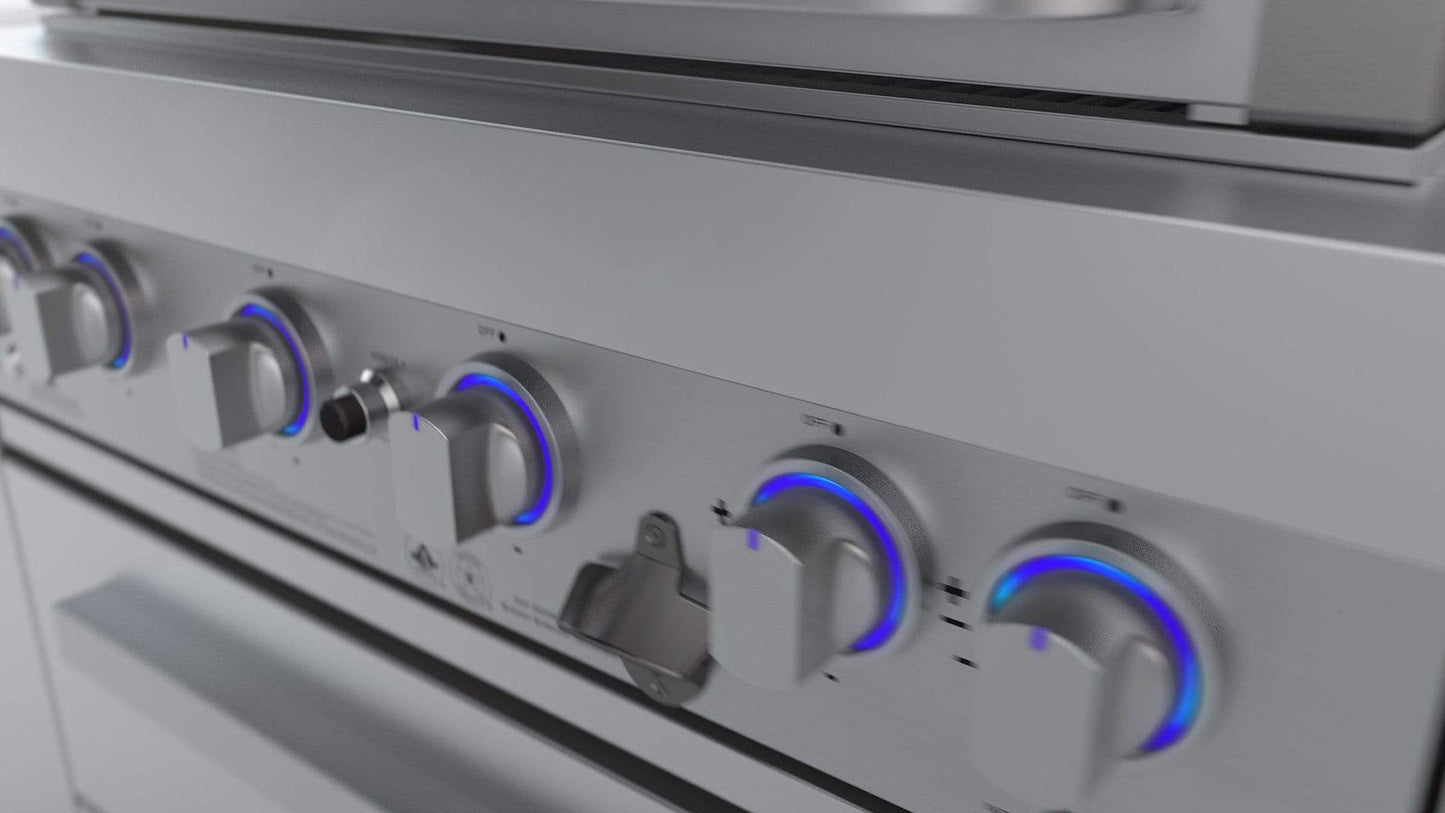 Mont Alpi 400 U-Shaped Deluxe Island with 4-Burner Grill, 2 Infrared Burners, Stainless Steel - MAi400-D45