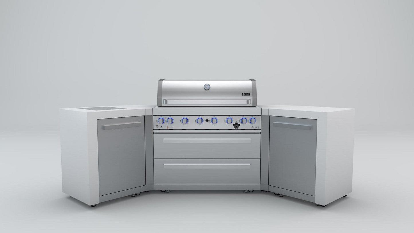 Mont Alpi 805 U-Shaped Deluxe Island with 6-Burner Grill, 2 Infrared Burners, Stainless Steel - MAi805-D45