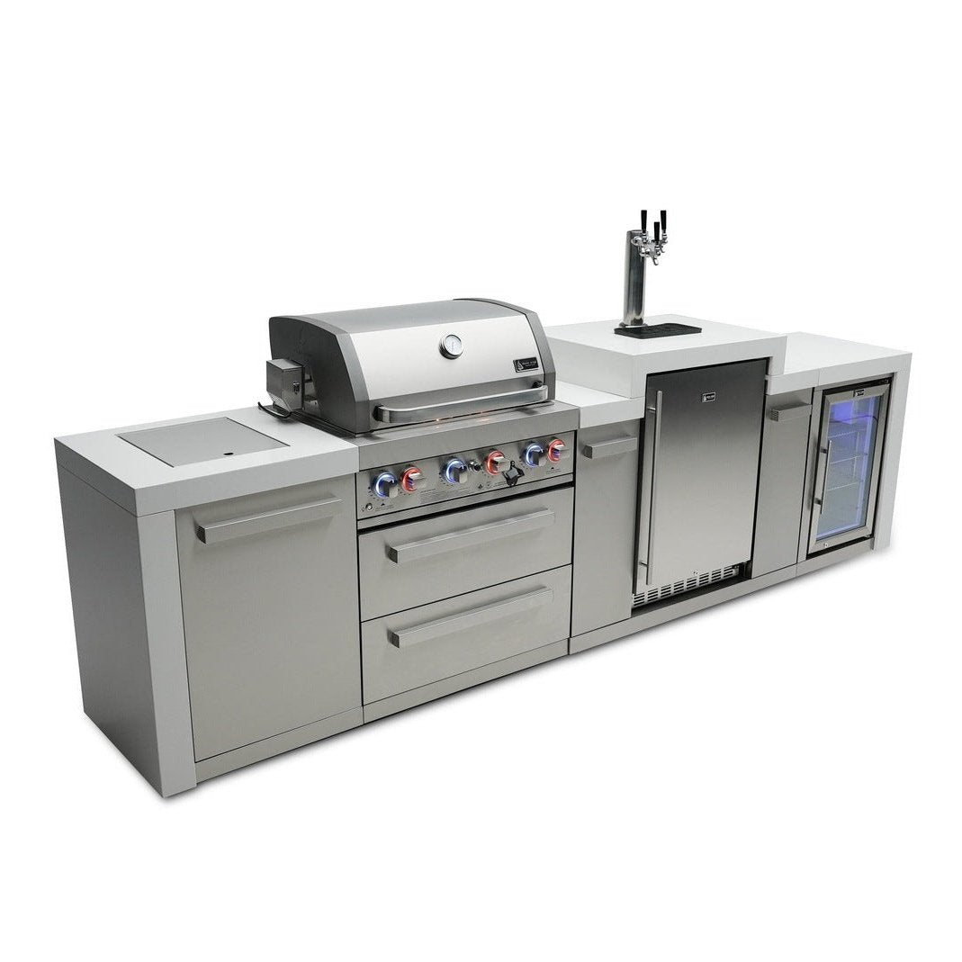 Mont Alpi 400 Deluxe Island with a Kegerator and Fridge Cabinet