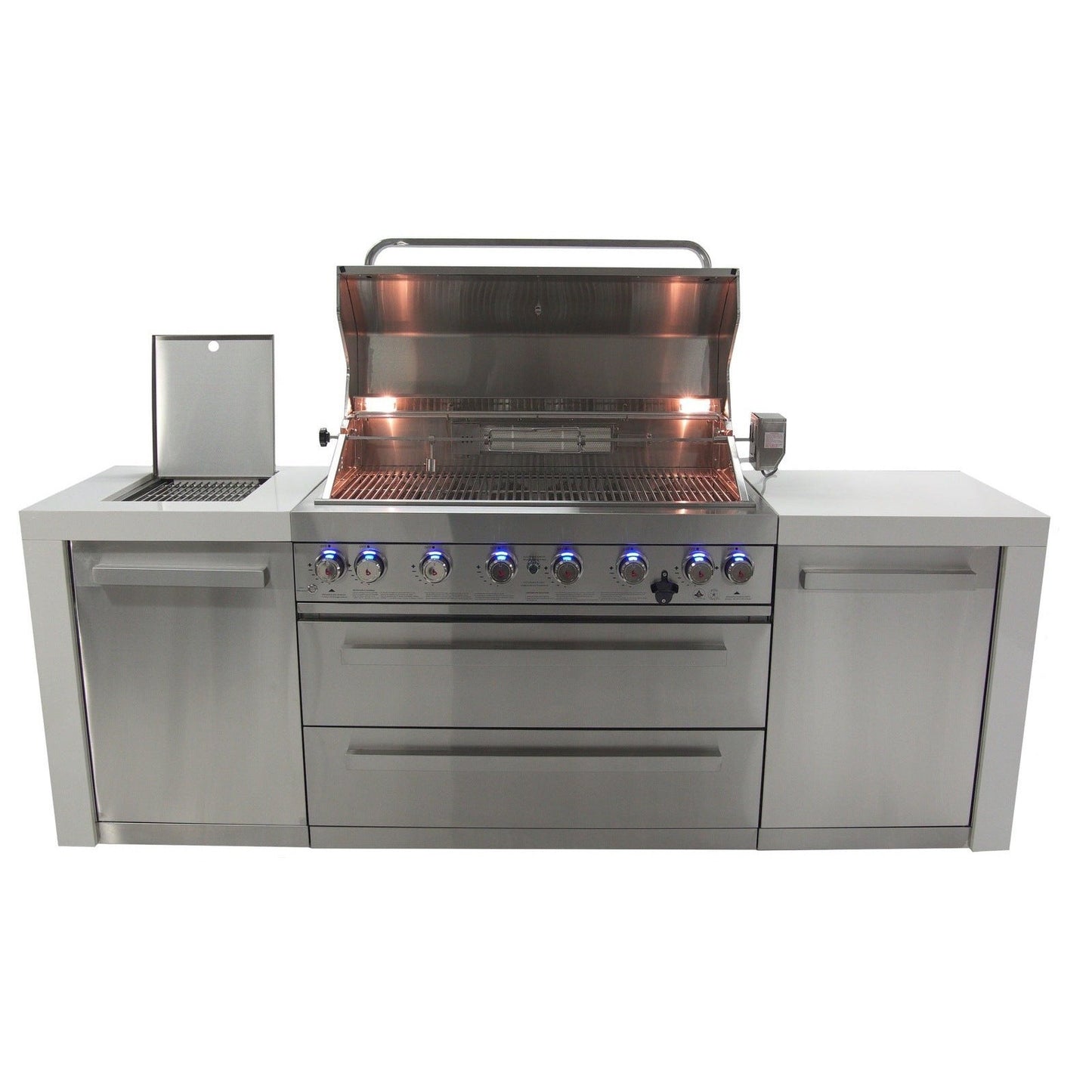 Mont Alpi 93 Inch Stainless Steel Deluxe Island with 6-Burner Grill - MAi805-D