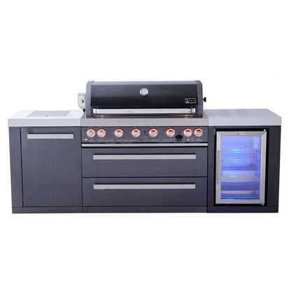 Mont Alpi 805 Black Stainless Steel Island with Fridge Cabinet - MAI805-BSSFC
