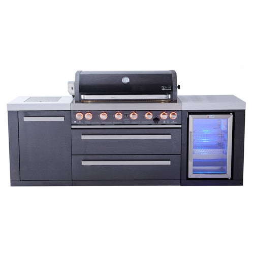 Mont Alpi 805 Black Stainless Steel Island with Fridge Cabinet - MAI805-BSSFC