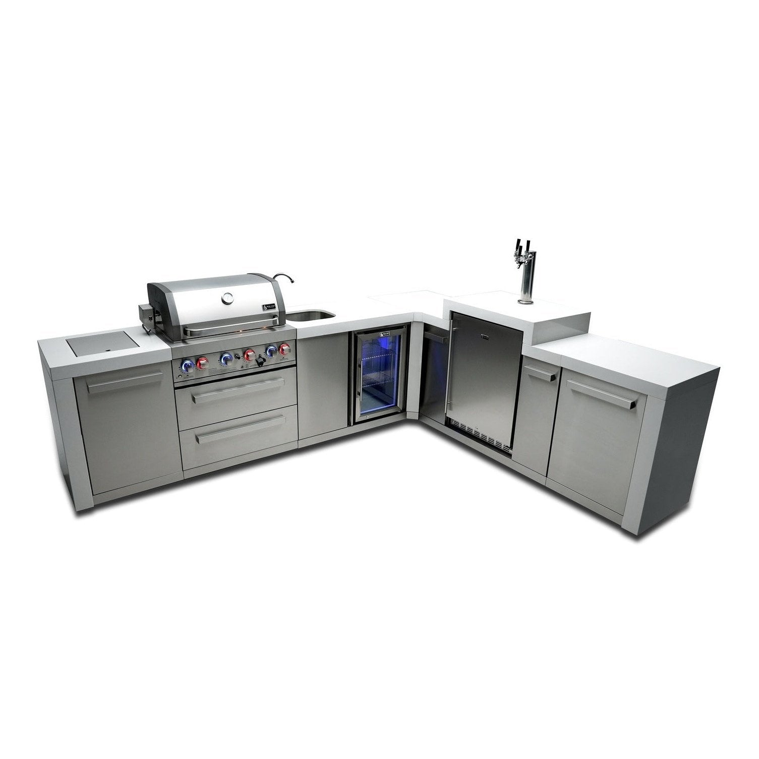 Mont Alpi 400 L-Shaped Deluxe Island with Kegerator and Beverage Center