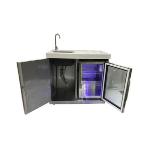 Mont Alpi Beverage Center with Outdoor Fridge and Sink, Stainless Steel - MASF