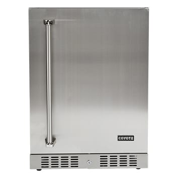 Coyote Outdoor 21 Inch Steel Built in Outdoor Refrigerator, Silver