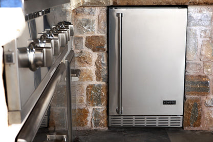 Coyote Outdoor 21 Inch Steel Built in Outdoor Refrigerator, Silver