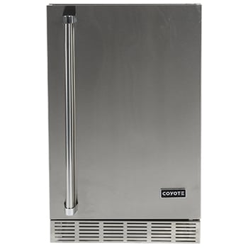 Coyote Outdoor 21 Inch Steel Built in Outdoor Refrigerator, Silver