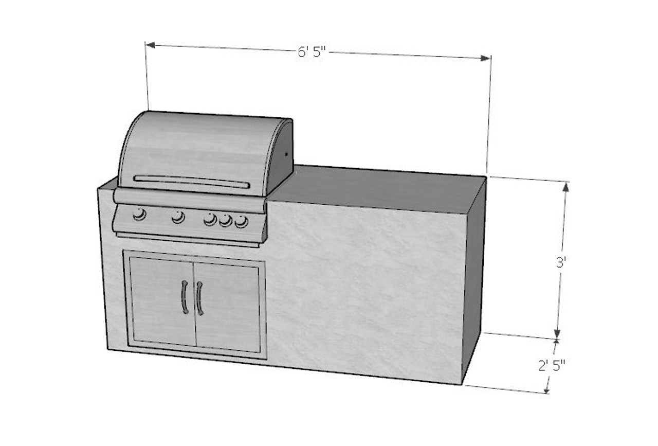 77 Inch Cardinal Ready to Finish Outdoor Kitchen