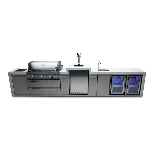 Mont Alpi 805 15-Foot Deluxe Island with a Kegerator, Beverage Center and Fridge Cabinet