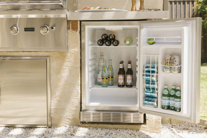 Coyote Outdoor 21 Inch Steel Built in Outdoor Refrigerator, Silver