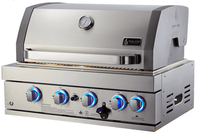 Mont Alpi 45 Degree 8 foot Island with Gas Grill, Refrigerator Cabinet and Infrared Side Burner - MAi400-D45FC