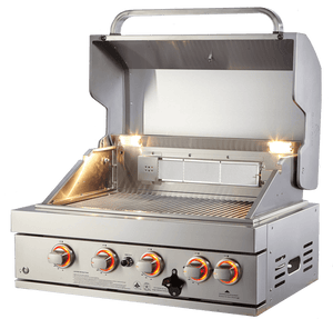 Mont Alpi 400 32 Inch Built In Grill with Four Burners, Natural Gas and Propane Ready