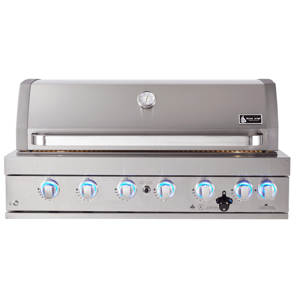 Mont Alpi 805 Built In 44 Inch Grill with Six Burners, Natural Gas and Propane Ready