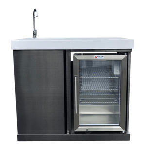 Mont Alpi Beverage Center with Outdoor Fridge and Sink, Black Stainless Steel - MASF-BSS