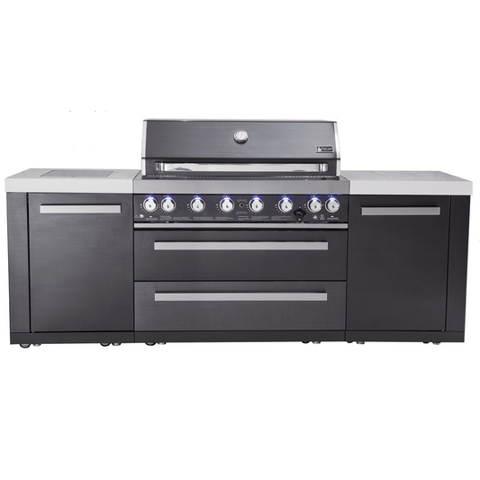 Mont Alpi 8 Foot Build Your Own Black Stainless Steel Outdoor Kitchen Island - MAi805-BSS