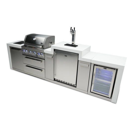 Mont Alpi 400 Deluxe Island with a Kegerator and Fridge Cabinet