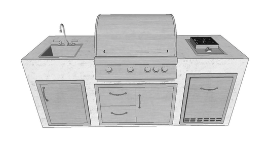 90 Inch Tallahassee Ready to Finish Outdoor Kitchen
