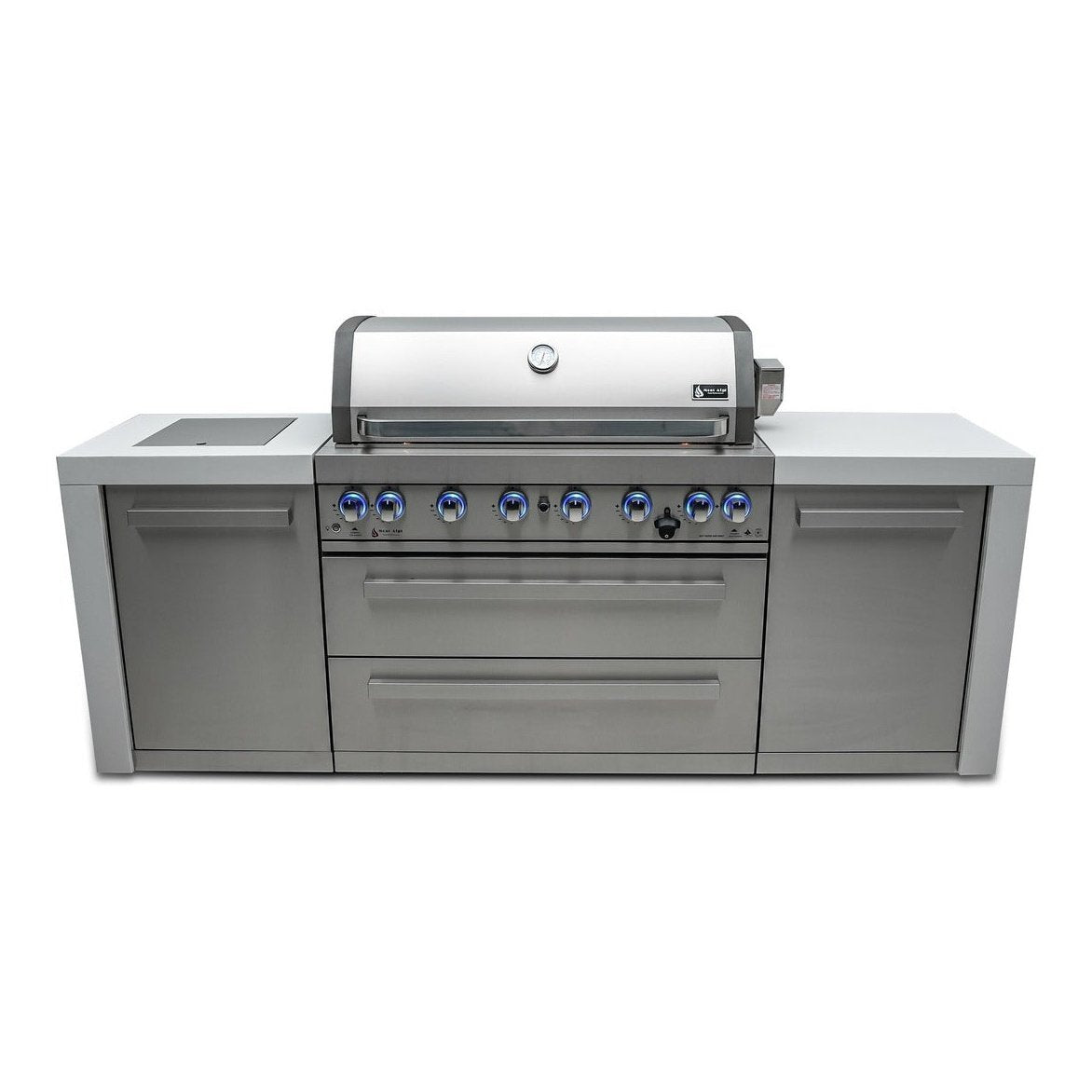 Mont Alpi 93 Inch Stainless Steel Deluxe Island with 6-Burner Grill - MAi805-D