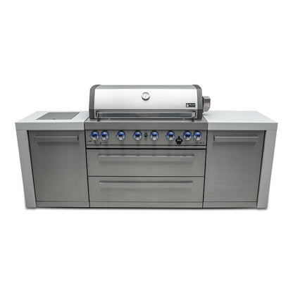 Mont Alpi 93 Inch Stainless Steel Deluxe Island with 6-Burner Grill - MAi805-D