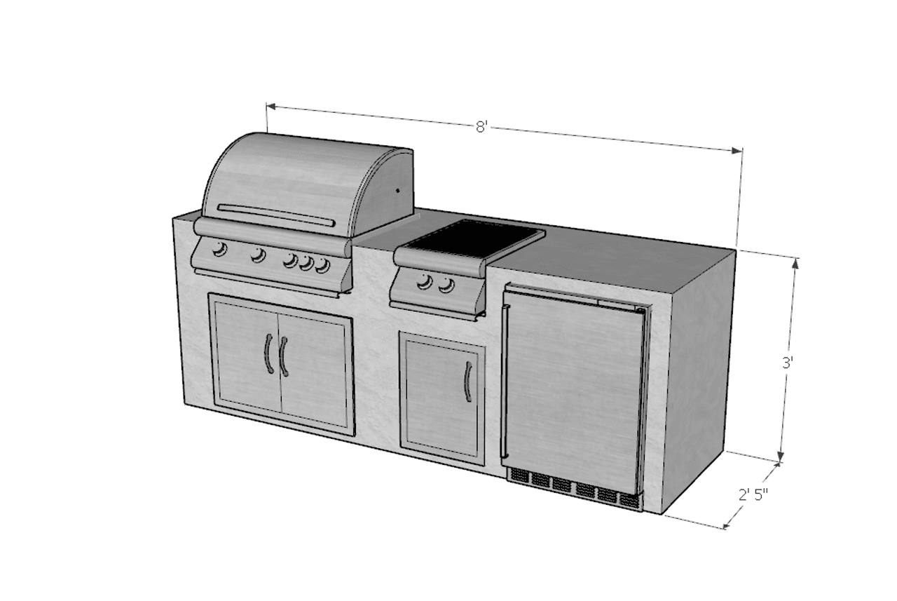 96 Inch Warbler Ready to Finish Outdoor Kitchen