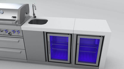 Mont Alpi 400 Deluxe Island with 4-Burner Grill, Beverage Center, Sink, 2 Fridges, Stainless Steel - MAi400-DBEVFC