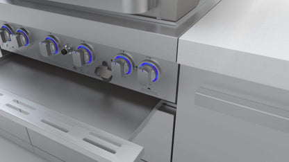 Mont Alpi 400 U-Shaped Deluxe Island with 4-Burner Grill, 2 Infrared Burners, Stainless Steel - MAi400-D45