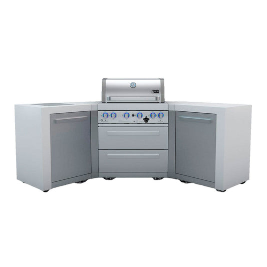 Mont Alpi 400 U-Shaped Deluxe Island with 4-Burner Grill, 2 Infrared Burners, Stainless Steel - MAi400-D45