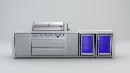 Mont Alpi 805 Deluxe Island with Beverage Center, Two Fridges, 6-Burner Grill and More - MAi805-DBEVFC