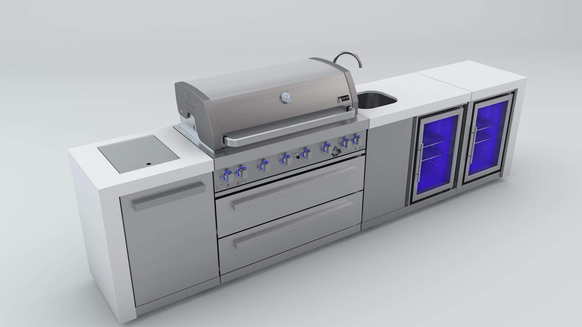 Mont Alpi 805 Deluxe Island with Beverage Center, Two Fridges, 6-Burner Grill and More - MAi805-DBEVFC