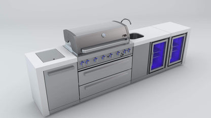 Mont Alpi 805 Deluxe Island with Beverage Center, Two Fridges, 6-Burner Grill and More - MAi805-DBEVFC