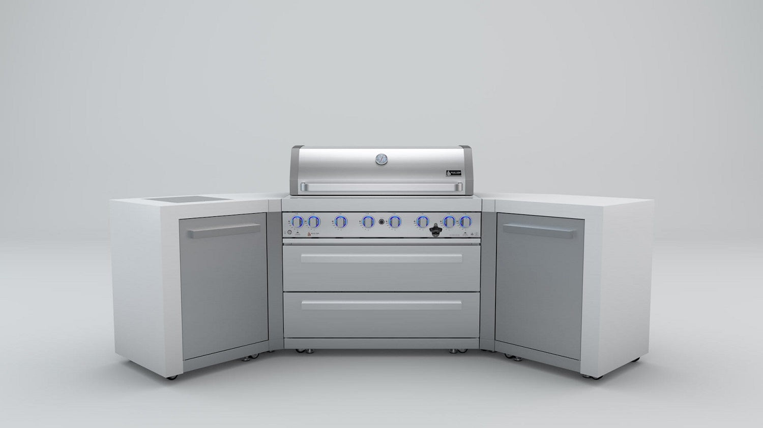 Mont Alpi 805 U-Shaped Deluxe Island with 6-Burner Grill, 2 Infrared Burners, Stainless Steel - MAi805-D45