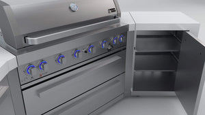 Mont Alpi 805 U-Shaped Deluxe Island with 6-Burner Grill, 2 Infrared Burners, Stainless Steel - MAi805-D45