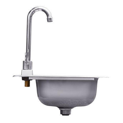 Summerset 15x15 inch Stainless Steel Drop In Sink and Hot and Cold Faucet SSNK-15D