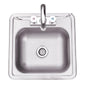 Summerset 15x15 inch Stainless Steel Drop In Sink and Hot and Cold Faucet SSNK-15D