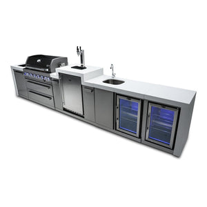 Mont Alpi 805 15-Foot Deluxe Island with a Kegerator, Beverage Center and Fridge Cabinet